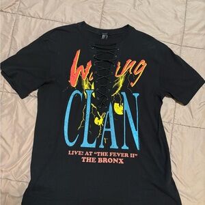 Black Wu-Tang Clan Graphic Tee with Lace-Up Detail